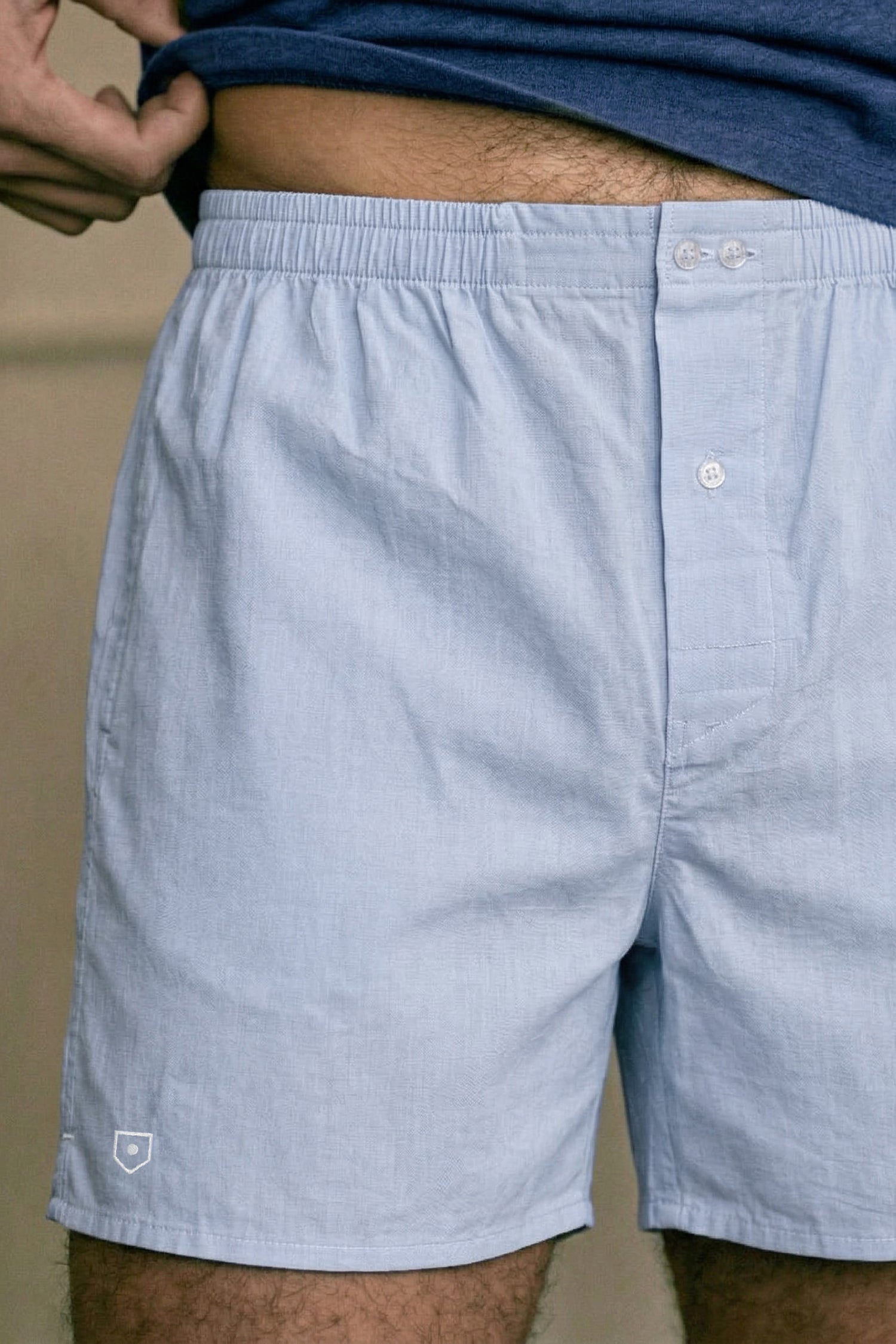 Faux plain blue boxer briefs
