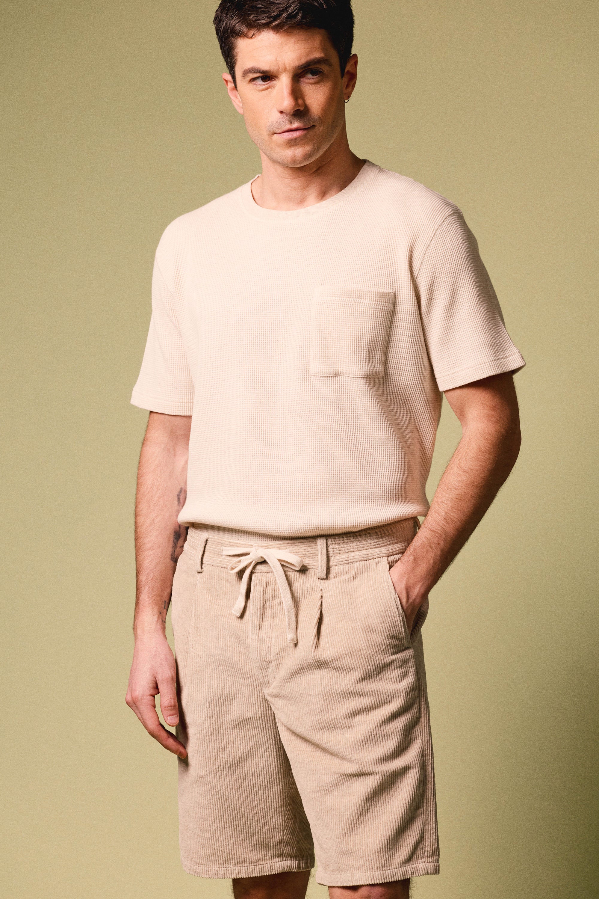 Ecru waffle t-shirt