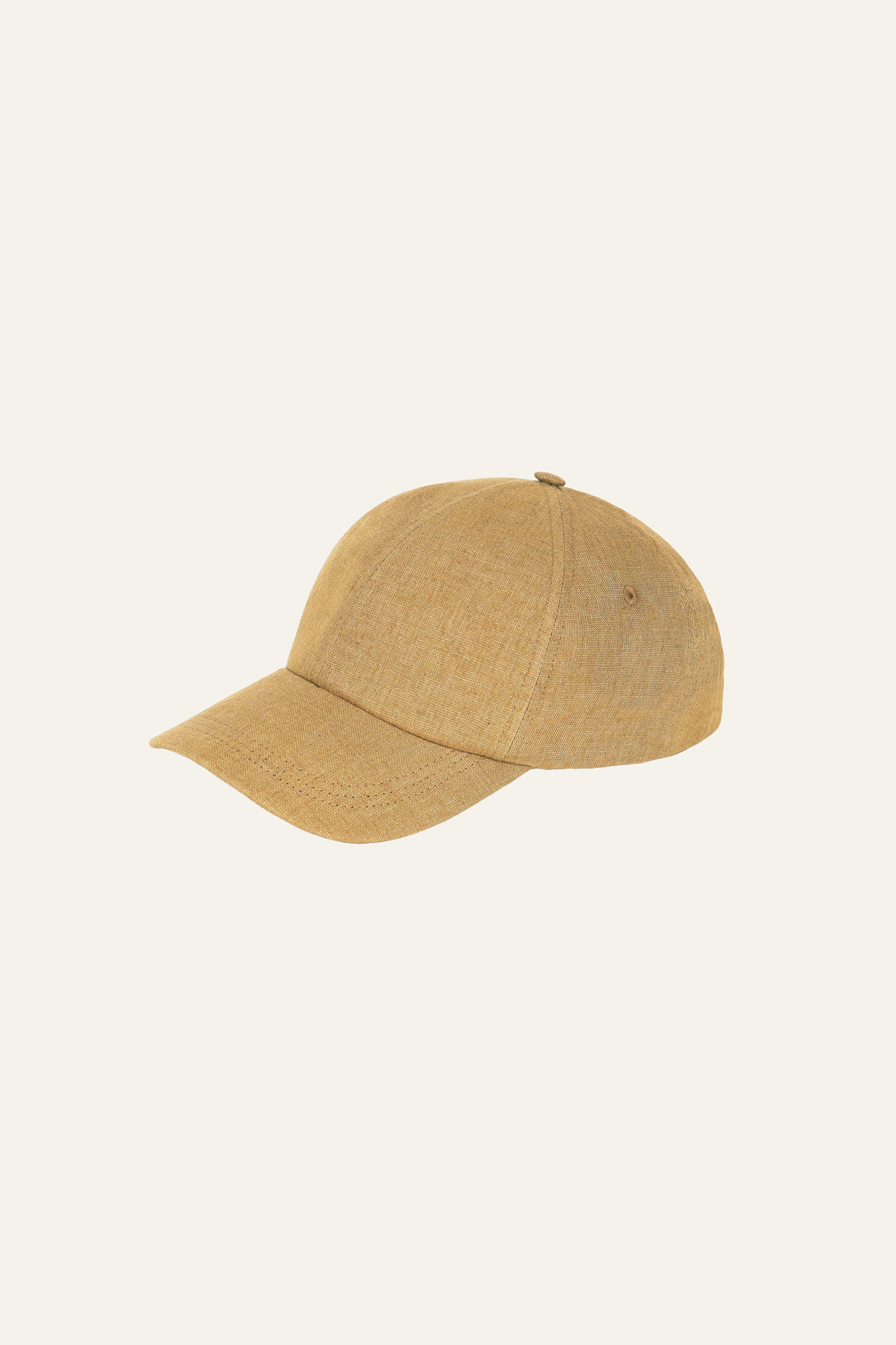 Dark beige cotton linen cap