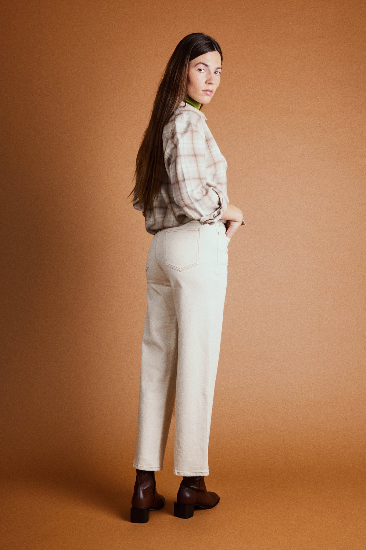 Jean flare écru