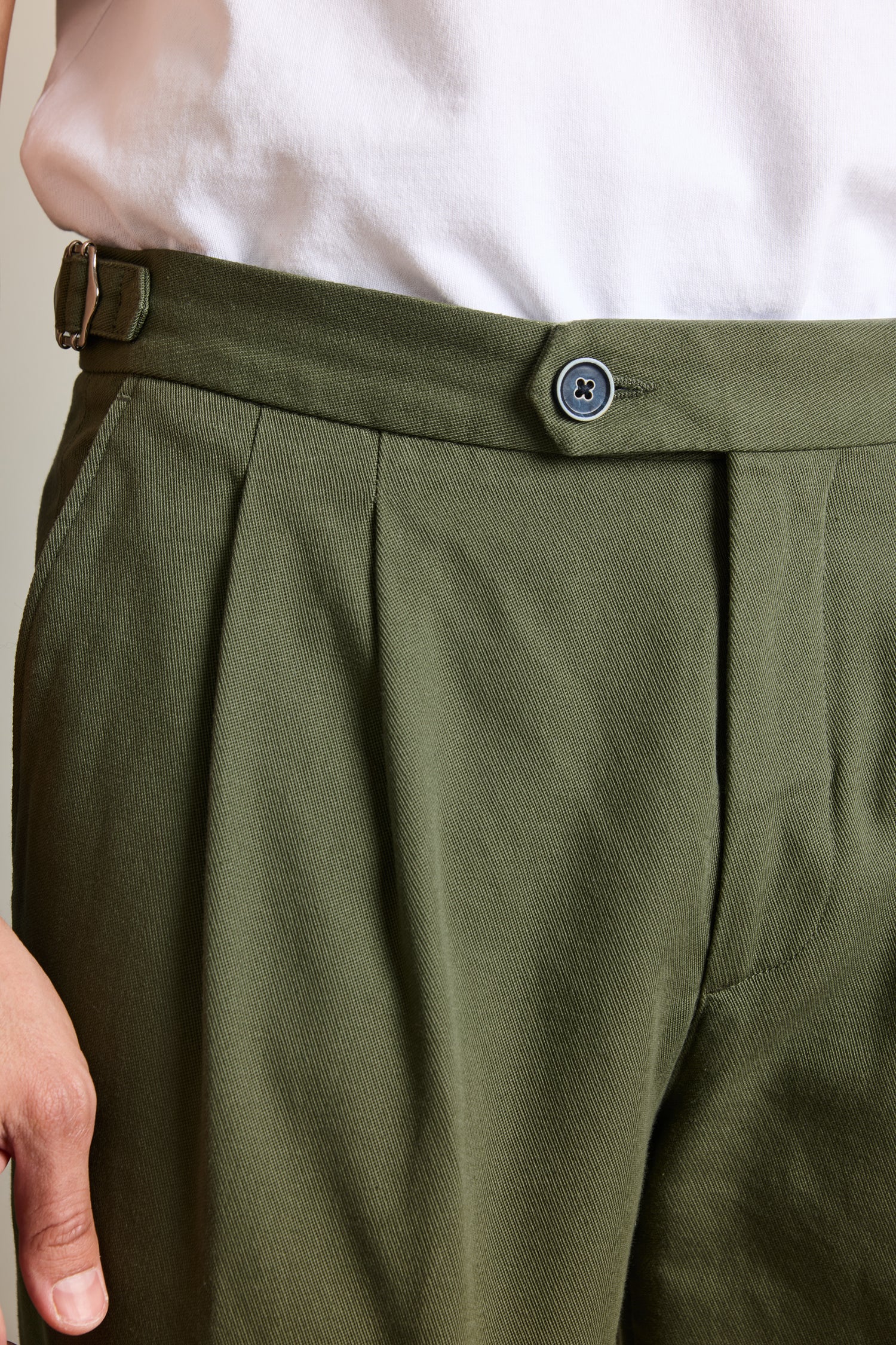 Calvary double pleat chinos Khaki