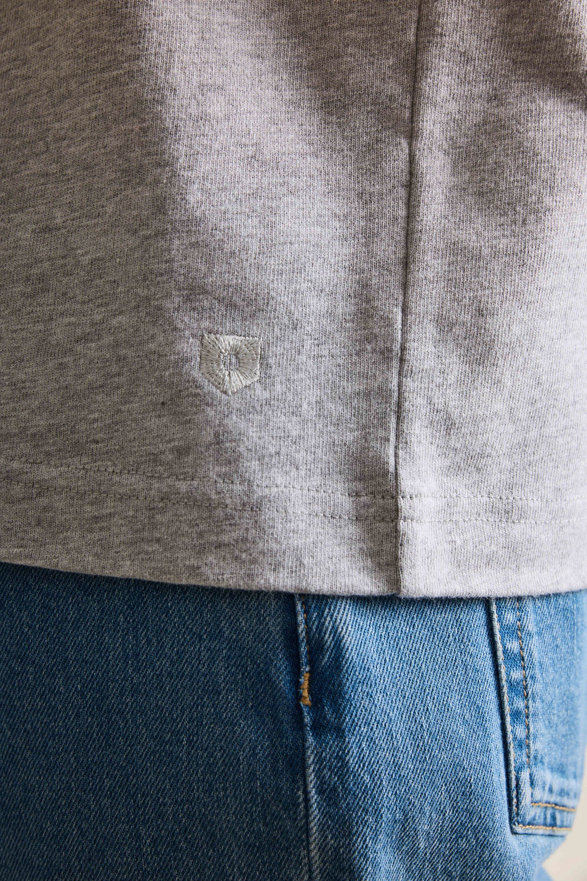 Tee-shirt coton épais gris chiné