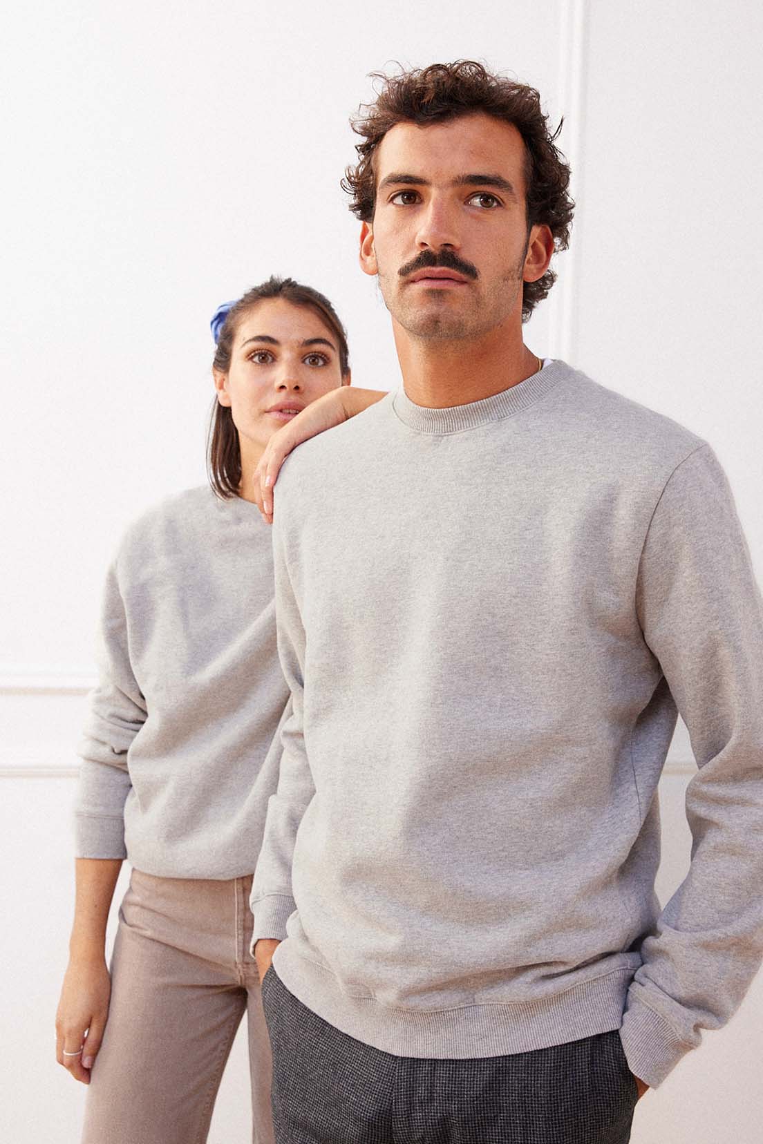Sweat gris chiné