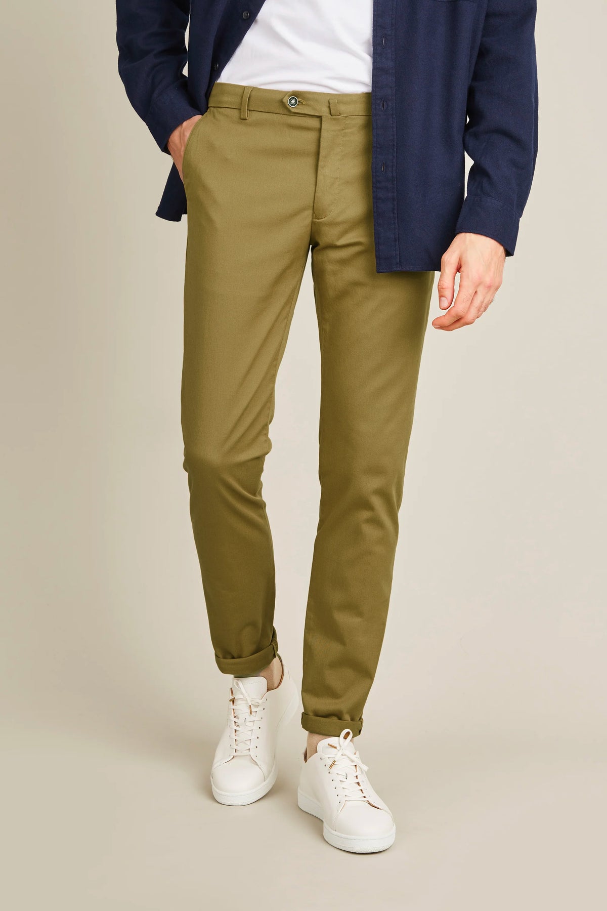 Elara Pantalon Chino Homme Slim Fit Extensible - 97% Coton 3% Élasthanne - Confort & Style Quotidien