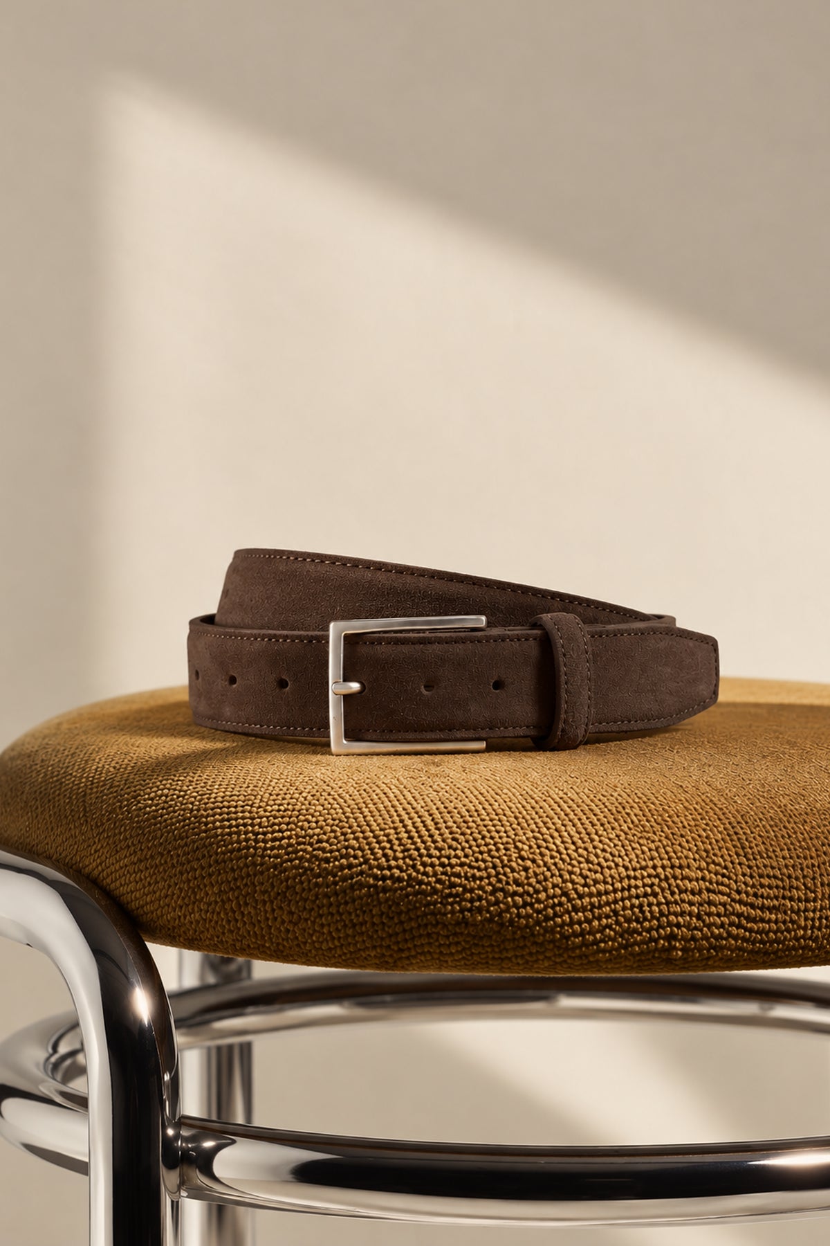 Brown suede belt