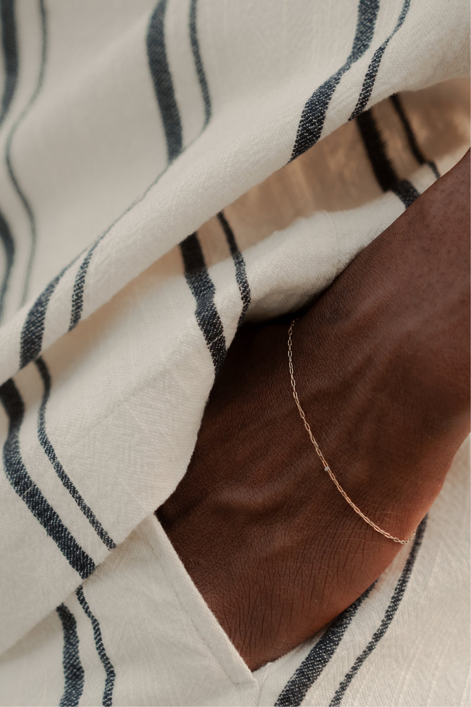 Chemise rayée écrue
